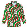 Men Loudmouth | Mens Longsleeve Breezy Polo - Torrey Lines Green