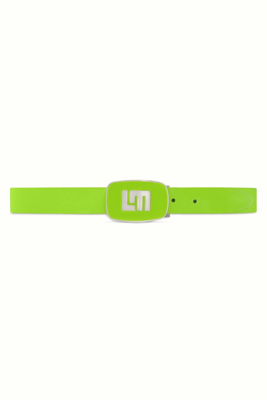 Men Loudmouth | Polished Lime Green Patent Leather Belt