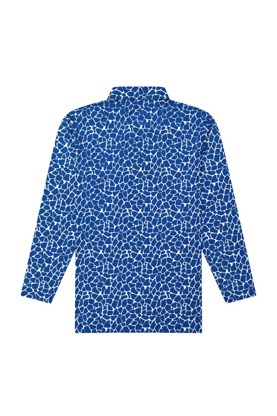 Men Loudmouth | Mens Longsleeve Breezy Polo - Blue Giraffe