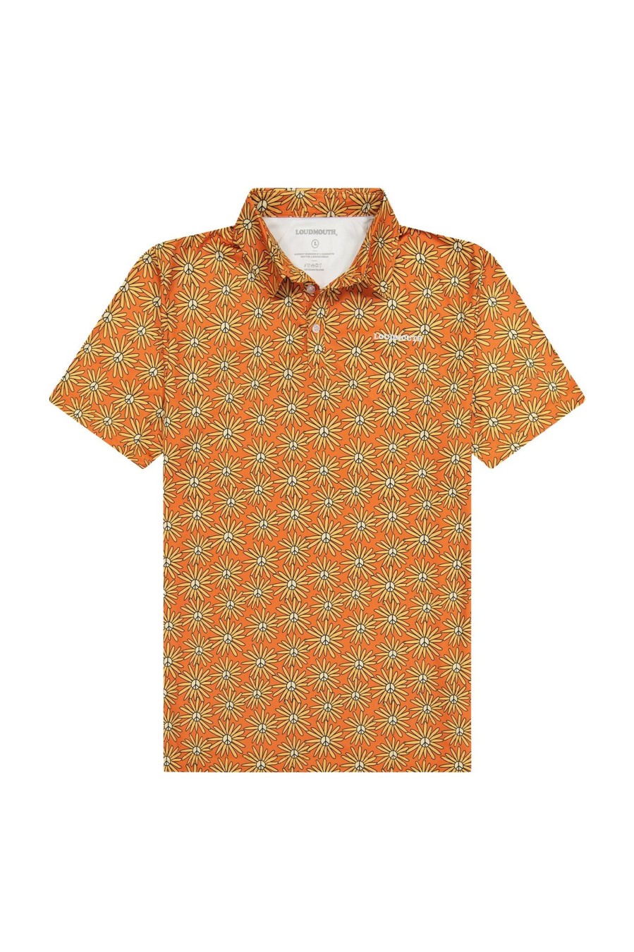 Men Loudmouth | Men'S Breezy Polo - Bright Peace Flower