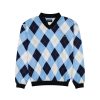 Men Loudmouth | V-Neck Windbreaker - Blue U0026 White Argyle