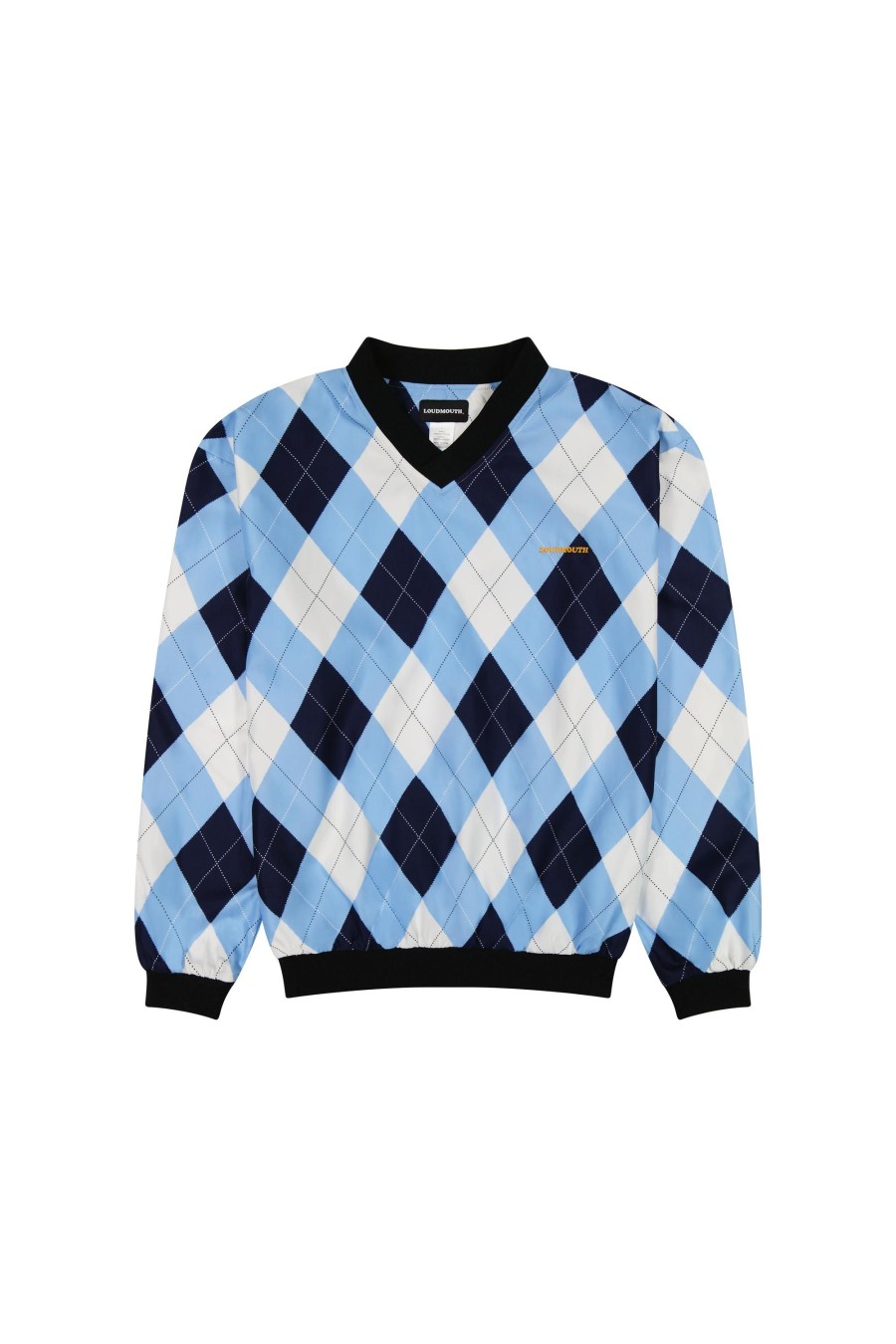 Men Loudmouth | V-Neck Windbreaker - Blue U0026 White Argyle