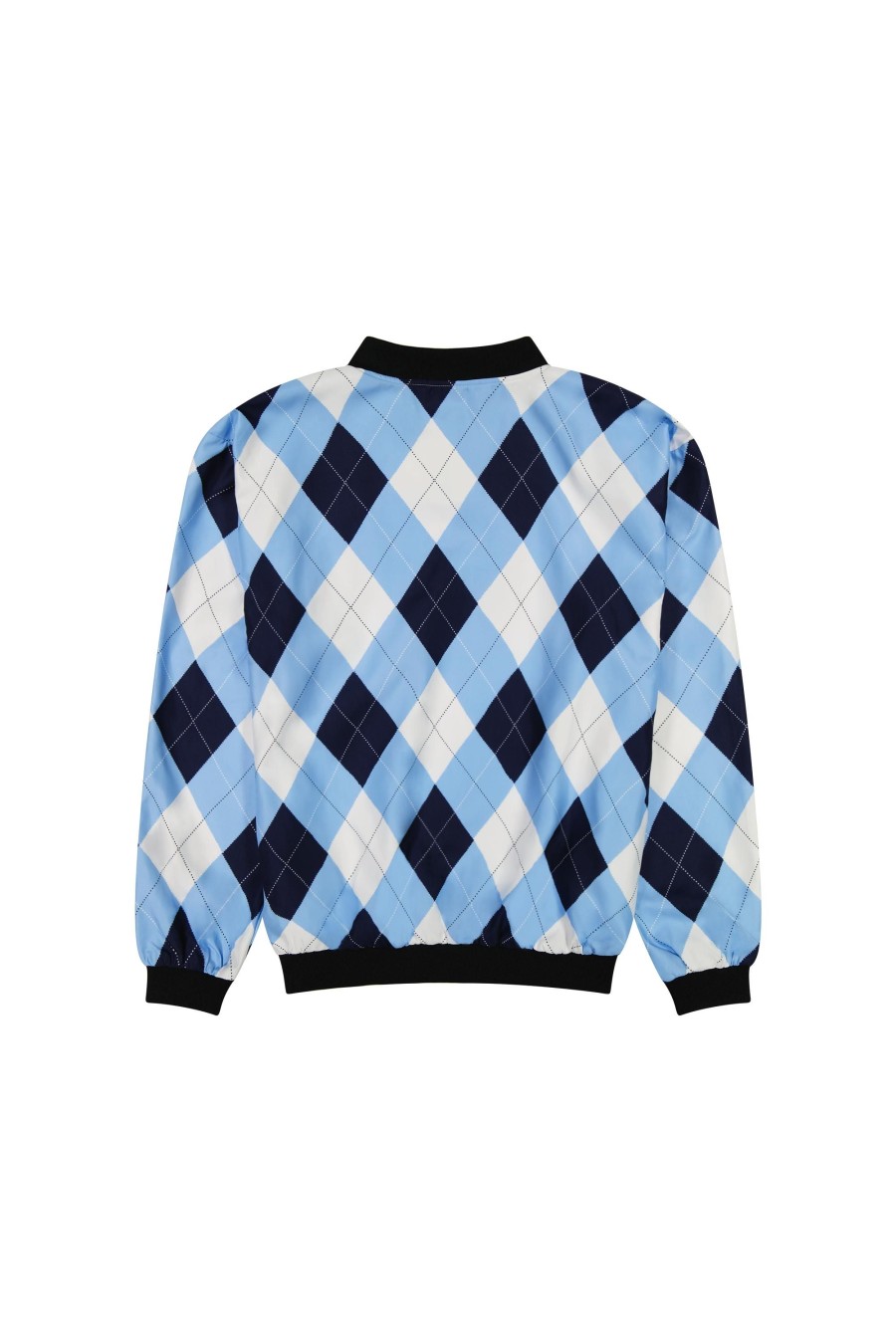 Men Loudmouth | V-Neck Windbreaker - Blue U0026 White Argyle