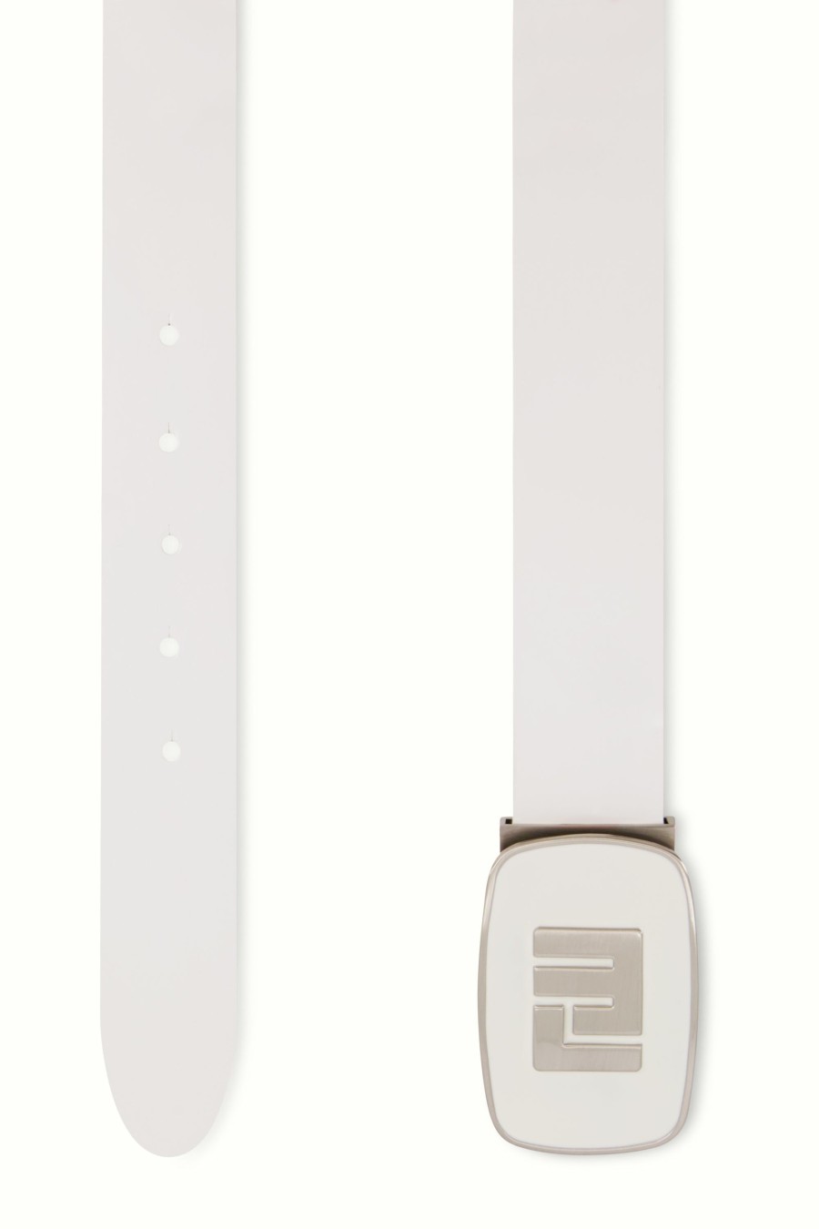 Men Loudmouth | Polished White Patent Leather Belt