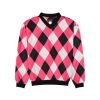 Men Loudmouth | V-Neck Windbreaker - Pink U0026 Black Argyle