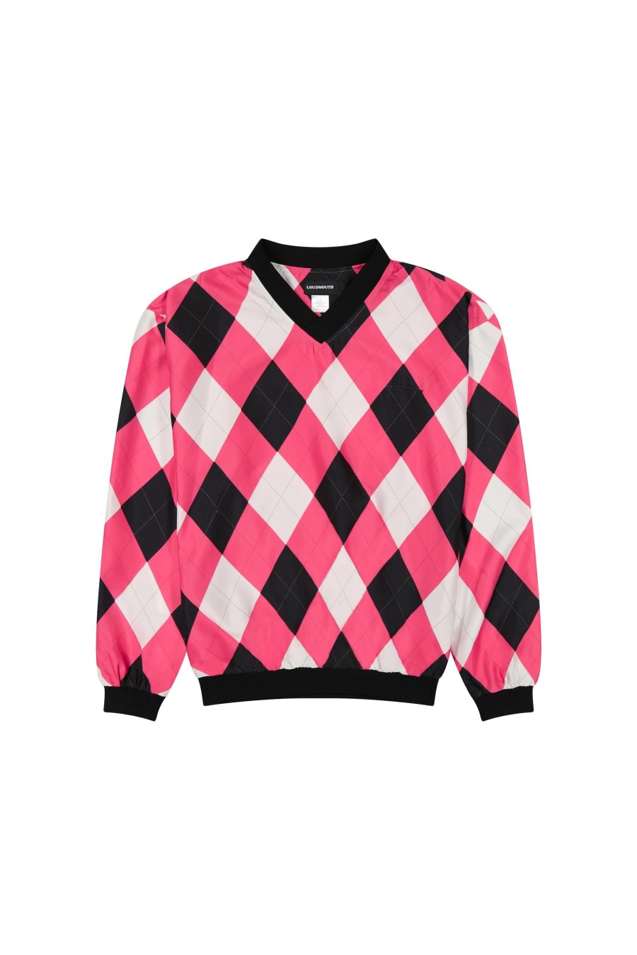 Men Loudmouth | V-Neck Windbreaker - Pink U0026 Black Argyle