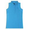 Women Loudmouth | Women Sleeveless Heritage Polo - Powder Blue