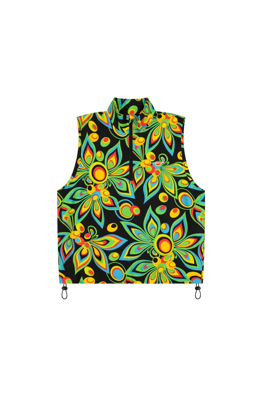 Men Loudmouth | Sleeveless Qtr Zip Vest - Shagadelic Black