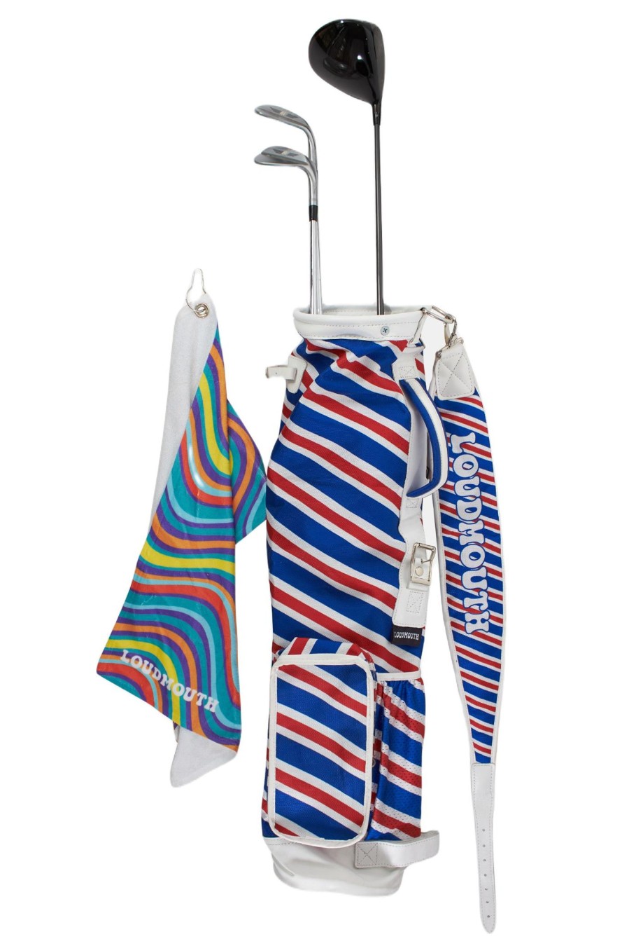 Men Loudmouth | Legacy Golf Bag - Red Blue Stripe